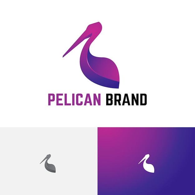 Schönes exotisches vogel-elegantes steigungs-logo-symbol des pelikans