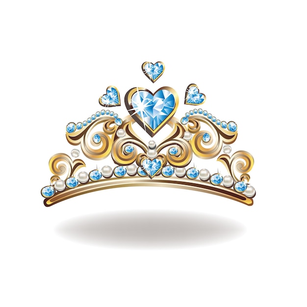 Schönes goldenes Prinzessinnendiadem