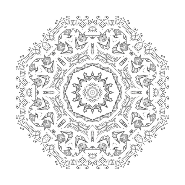 Schönes linienkunst-mandala-design