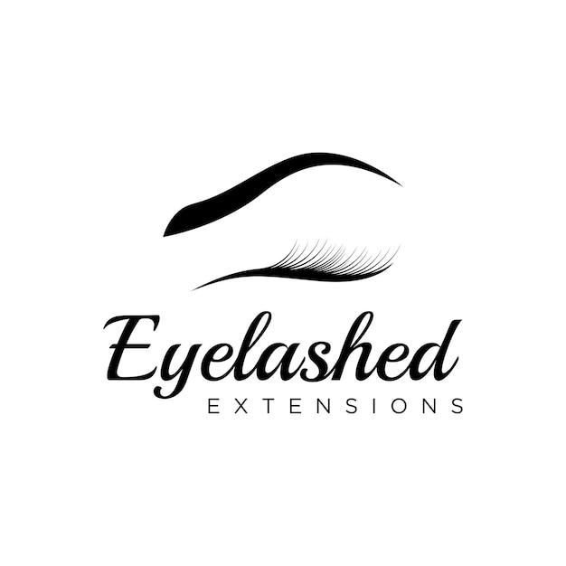 Vektor schönes, luxuriöses und modernes wimpern- und augenbrauen-logo für frauen. logo für business-schönheitssalon, make-up-wimperngeschäft