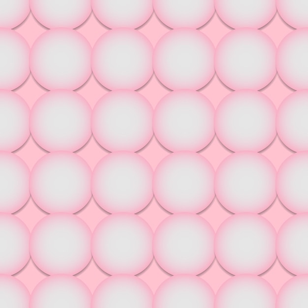 Schönes nahtloses muster mit großen realistischen perlen auf rosa hintergrund gradient textur 3d-design