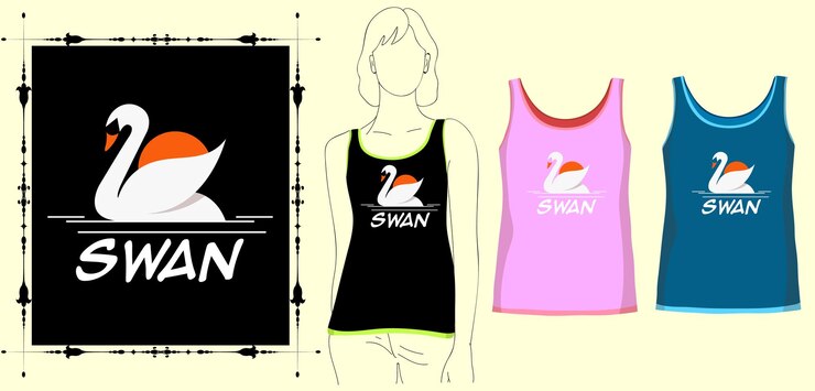 Vektor schönes swan-t-shirt-design