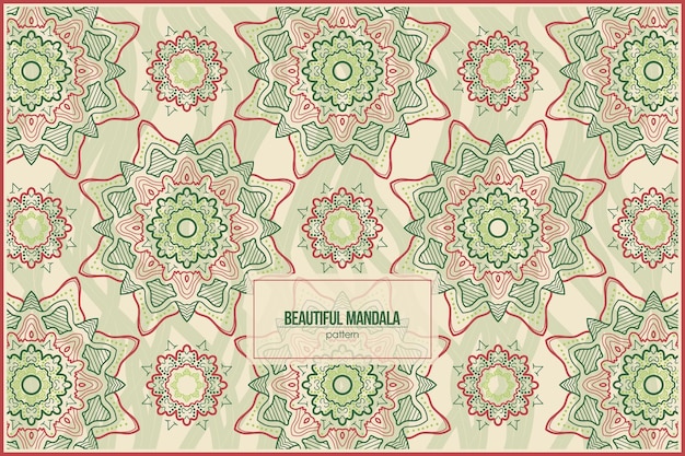 schönes und farbenfrohes Mandala-Muster mit Doodle-Kunststil