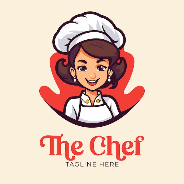 Schönes Zeichentrickfilm-Logo für Küchendesigns, Ikonen und Flyer