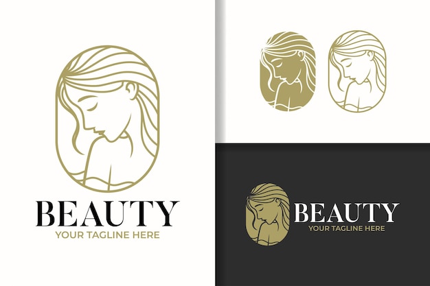 Schönheit frau silhouette linie kunst logo