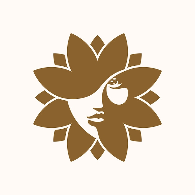 Schönheit lotus frauen gesicht logo design