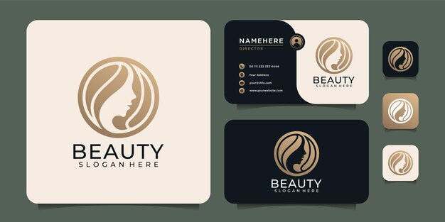 Schönheitsfrauengesichtshaarmodesalonlogodesign für badekurortboutiquekosmetik