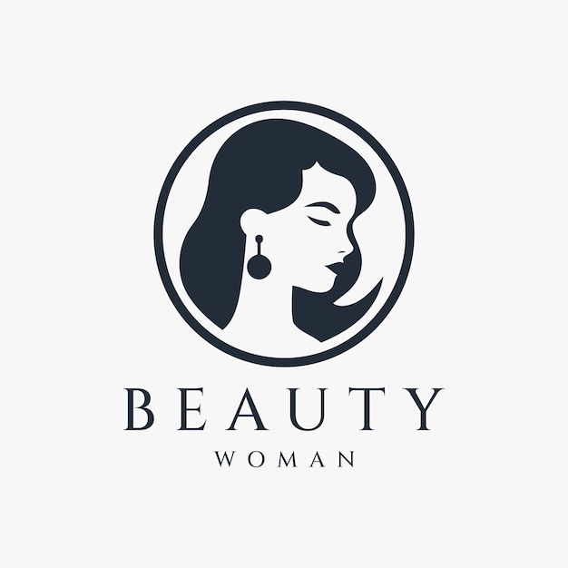 Schönheitsfrauenlogodesign-vektorillustration