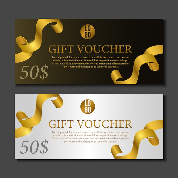 Schönheitsgeschenkgutscheinkarte mit Goldband