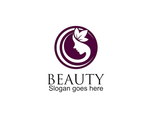 Schönheitsklinik mit frau in der logo-vorlage