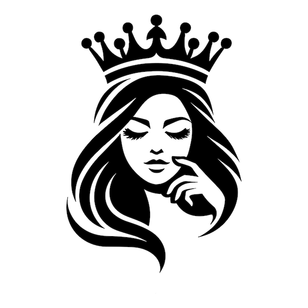 Schönheitskönigin-Modell-Frau-Gesicht-Salon-Logo