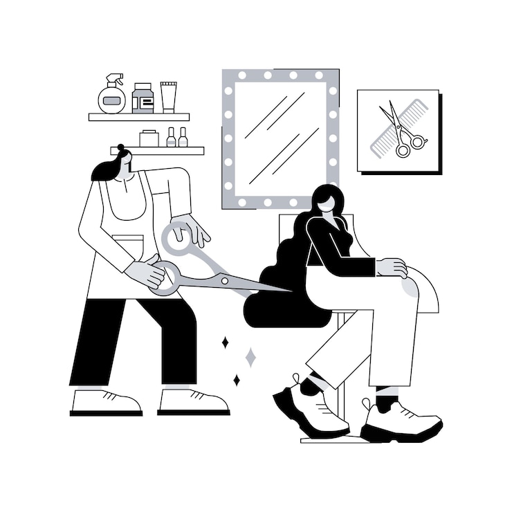Vektor schönheitssalon abstraktes konzept vektor-illustration