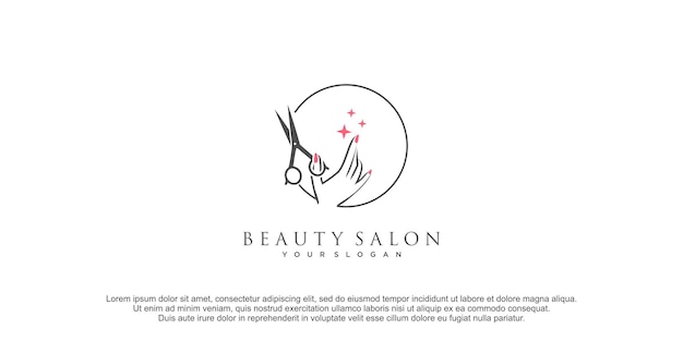 Schönheitssalon-logo mit kreativem konzept und premium-vektor der einzigartigen elementdesign-ikone