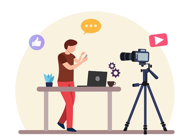 Schöpfer Illustration Clip Art Content Design Soziale Medien Online-Live-Video-Stream Webcam