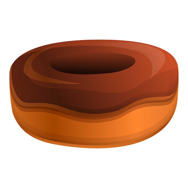 Vektor schokoladen-donut-symbol cartoon eines schokoladen-donut-vektorsymbols für webdesign isoliert auf weißem hintergrund