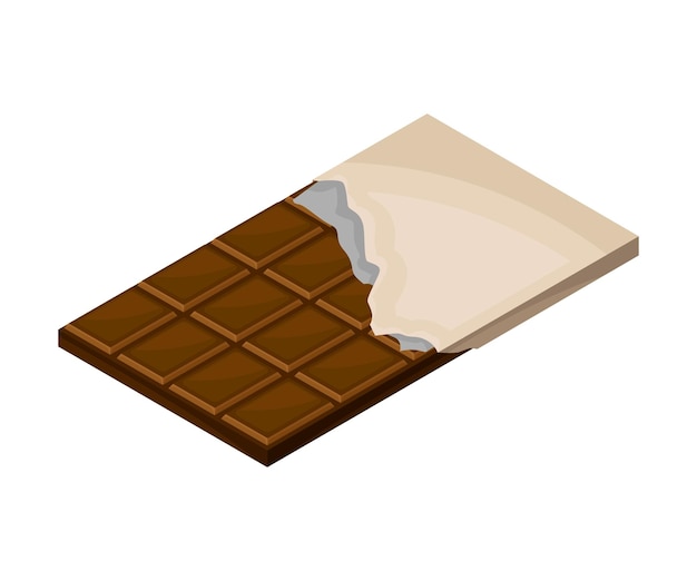 Vektor schokoladenstange in einer vektorillustration aus süßigkeitenpapier