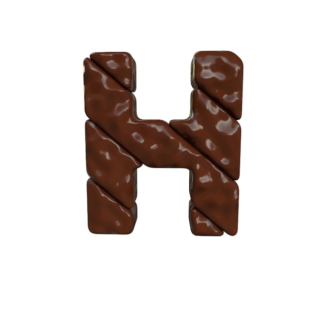 Schokoladensymbol aus diagonalen Balken Buchstabe h