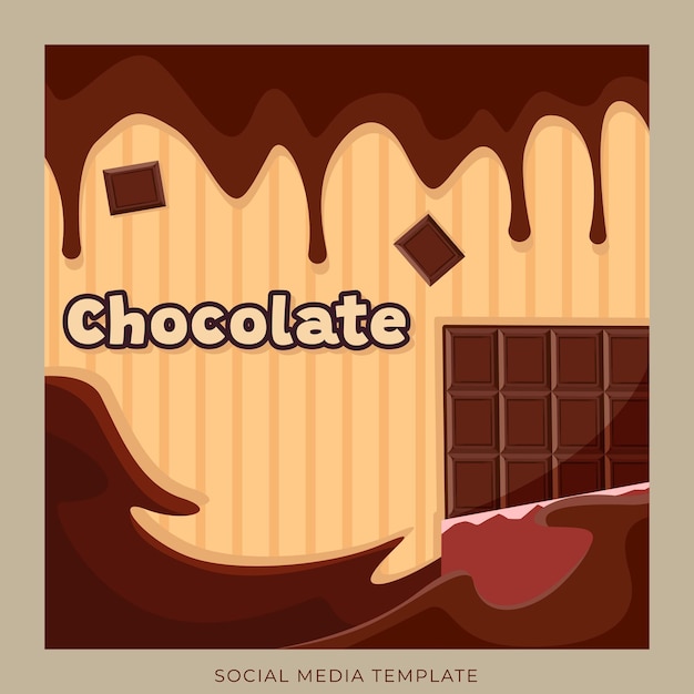 Schokoriegel-social-media-template-design free vector