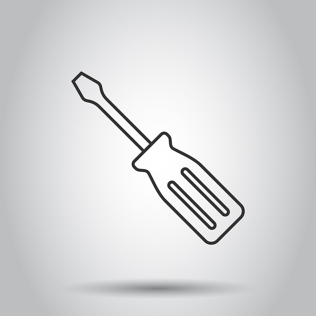 Vektor schraubenzieher-ikonen im flachen stil schlüssel-vektor-illustration auf weißem isolierten hintergrund geschäftskonzept für reparaturgeräte
