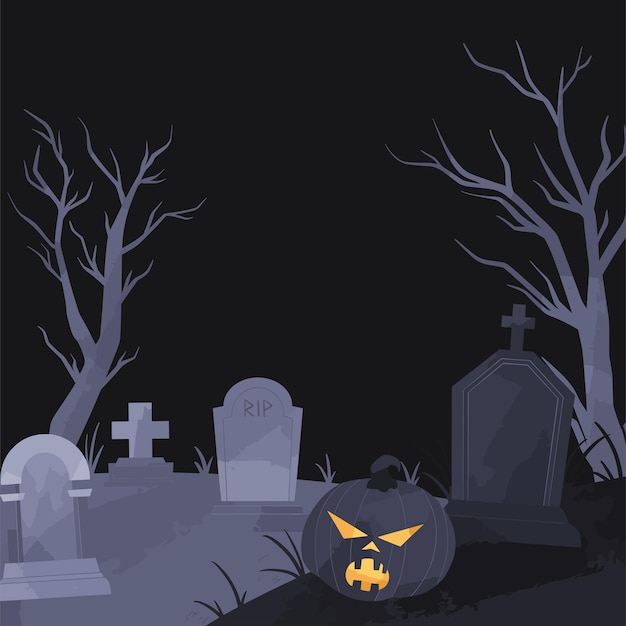 Schreckliche Halloween-Friedhof-Illustration Hintergrund