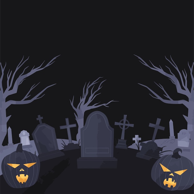 Schreckliche Halloween-Friedhof-Illustration Hintergrund