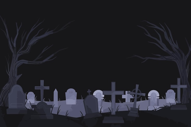 Schreckliche Halloween-Friedhof-Illustration Hintergrund