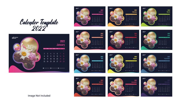 Schreibtischkalender design 2022 vektorvorlage