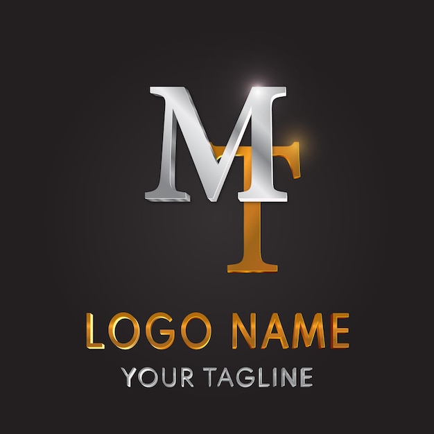 Vektor schrift im logo-stil in gold und silber bearbeitbar
