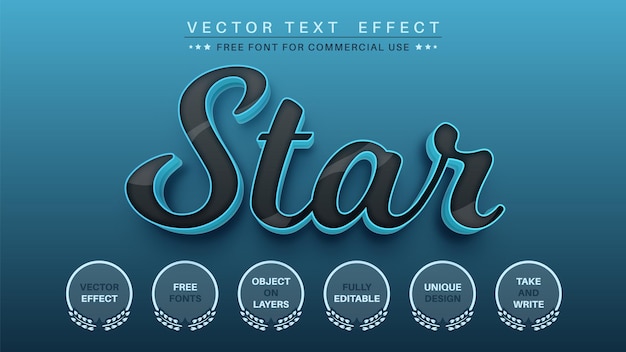 Schriftart „dark star“ mit texteffekt