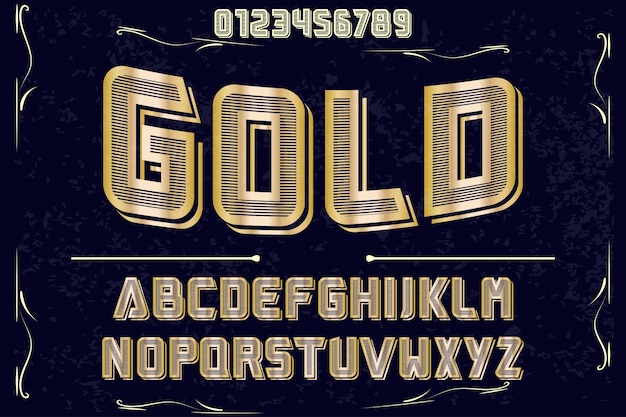 Schriftart schrift handgefertigte vektor namens gold