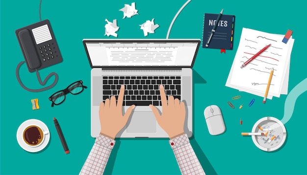 Schriftsteller oder Journalist Arbeitsplatz
