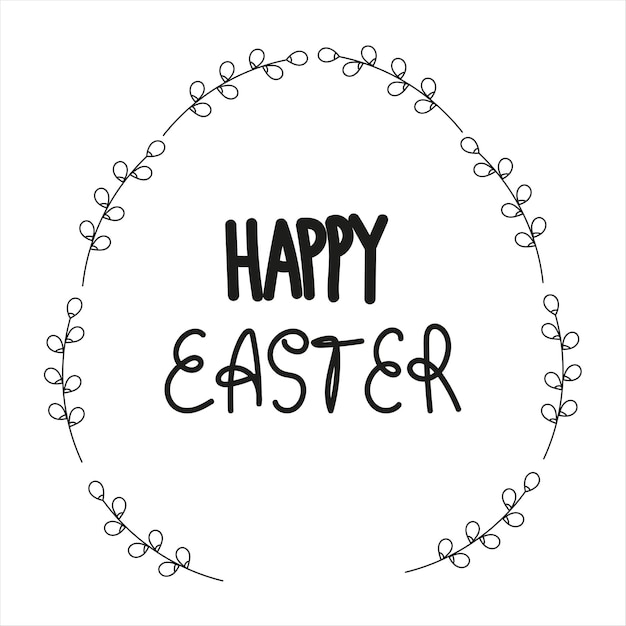 Schriftzug Frohe Ostern im Doodle-Stil