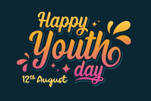 Schriftzug happy youth day event