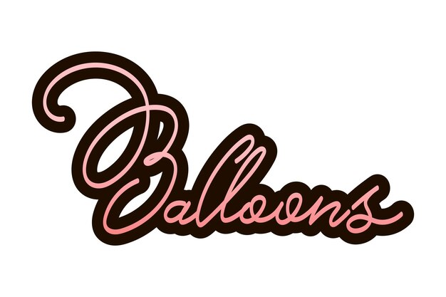 Vektor schriftzug typografie ballons logo für unternehmen marker doodle für baby boutique hochzeitsgeburtstag