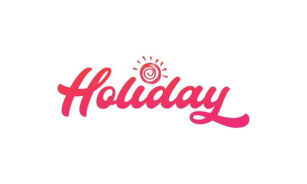 Schriftzug Urlaub mit Sonne Kunst Logo Symbol Symbol Vektorgrafik Design