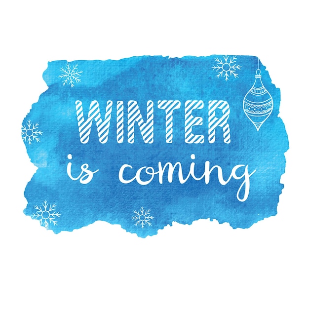 Vektor schriftzug „winter is coming“.