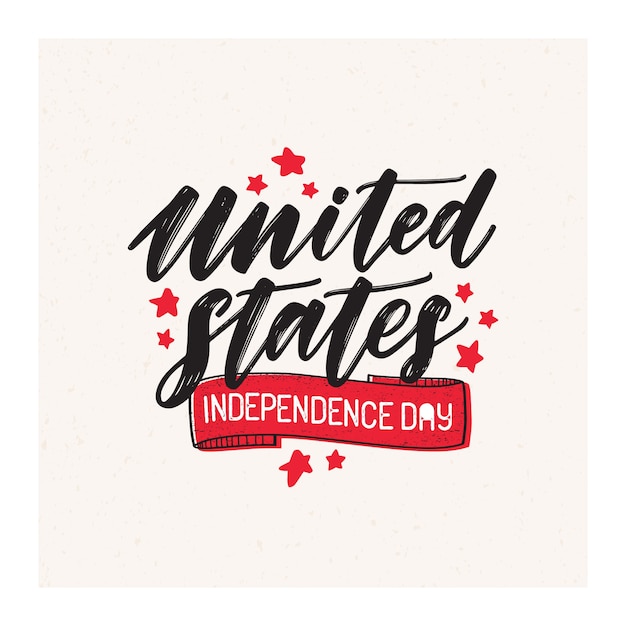 Schriftzug zum unabhängigkeitstag der vereinigten staaten von amerika