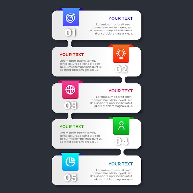 Schritt business infografik template-design