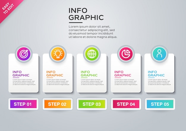 Schritt geschäft infografik