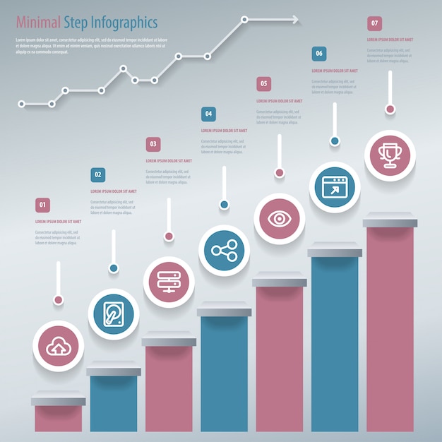 Schritt infografiken.