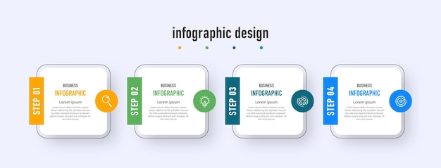 Schritte business-design-infografik-vorlage