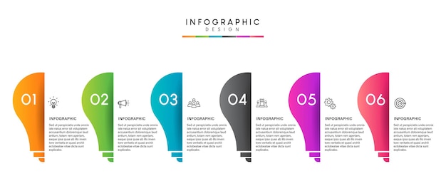 Schritte business-timeline-prozess infografik-template-design mit symbolen