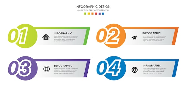 Schritte Geschäftsdatenvisualisierung Timeline-Prozess Infografik-Template-Design mit Symbolen