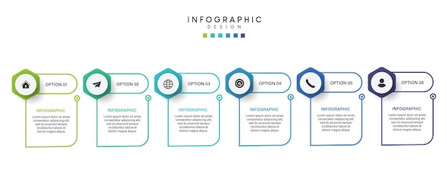 Schritte geschäftsdatenvisualisierung timeline-prozess infografik-template-design mit symbolen