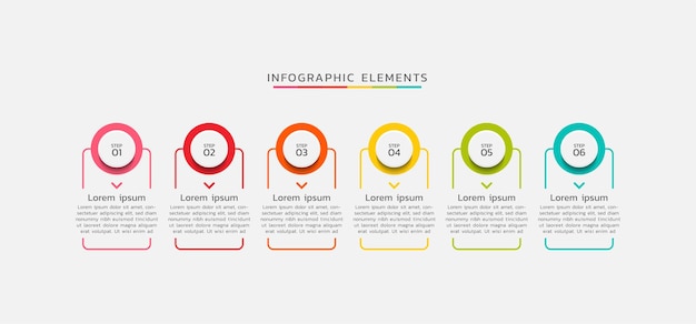 Schritte Infografiken Geschäft farbenfrohe Elemente