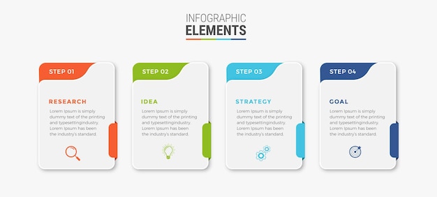 Schritte infografischen design