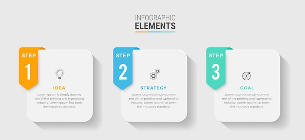 Schritte infografischen design