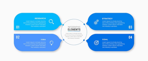 Schritte infografischen Design