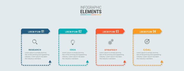 Schritte infografischen design