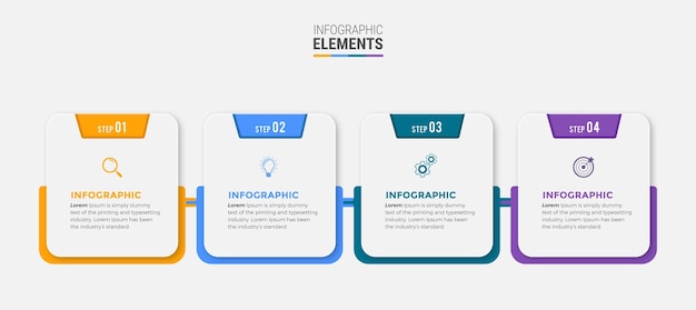 Schritte infografischen Design